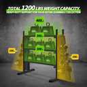 Heavy Duty Dumbbell Rack, Double-Side Extension Holder for Dumbbells & Kettlebells Home Gym Storage Rack