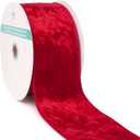 Red Velvet Ribbon 2.5 Inch x 10 Yards for Christmas Tree Topper Home Decoration Wreath Gift Wrapping DIY Craft