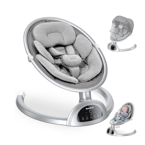 BabyBond Baby Swings for Infants, Bluetooth Portable Infant Swing-Silver