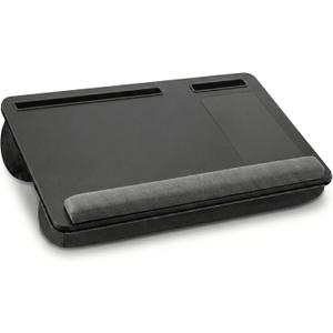 Lap Desk with Soft Cushion Portable Laptop Desk for Bed, Couch & Home Office, Removable Mouse Pad & Anti-Slip Strip for 17 inch Laptop (Large, Wood and Black) (Black)
