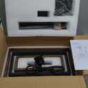 Black Chandelier, 3-Light Farmhouse Rectangular Ceiling Lighting Fixtures, 16" Faux-Wood Metal Pendant Light Height Adjustable for Foyer, Entryway, Kitchen, Dining Room (16" Walnut-Like)