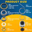 4Sets L68149 L44649 Trailer Axle Hub Bearings Kit with 171255TB Grease Seals, 1.98'' Trailer Dust Caps, Cotter Pins, Axle Nuts & Washers for 3500 lbs 1-3/8'' to 1-1/16'' #84 Spindle