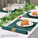 100 Pack Dark Green Satin Napkins and Napkin Rings Set, 12 x 12 Inch Silky Soft Cloth Napkins Set of 50, Square Satin Dinner Table Napkins Bulk for Wedding Banquet Graduation Party Decoration