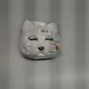 HyperFun Therian Mask and Tail Set Furry Fox Cat Mask Gloves Cosplay Costume Halloween Party (White)