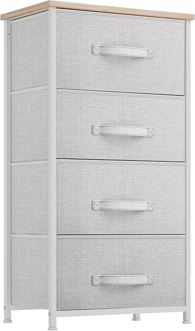 YITAHOME Dresser with 4 Drawers - Fabric Storage Tower, Organizer Unit for Bedroom, Living Room, Hallway, Closets - Sturdy Steel Frame