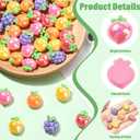 DanLingJewelry 40Pcs Resin Fruit Thme Cabochons UV Plating Iridescent Imitation Food Flatback Charms for DIY Scrapbooking Embellishment Crafts