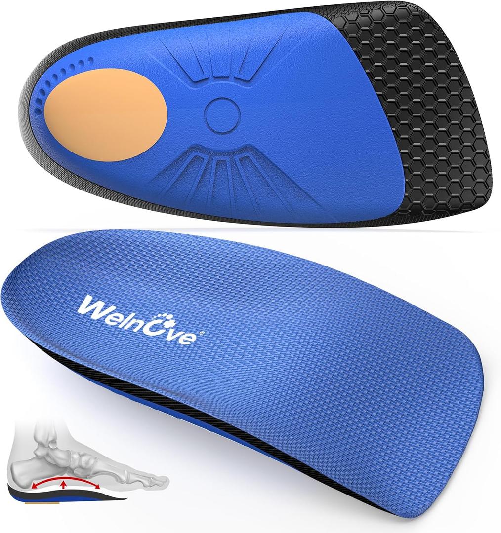 Heel Cup Plantar Fasciitis Insert - Welnove Heel Cushion Insert with Arch Support for Heel Spur,Achilles tendonitis,Heel Pain Relief, Comfort Insoles for Women's 6-9, Men's 5-8
