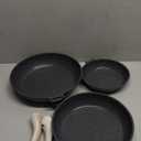 SENSARTE Pots and Pans Set Non stick, Non toxic Healthy Induction Cookware Set, 3 Pcs Non Stick Kitchen Cooking Set with Frying Pans Set & Saucepan, PFOA PFOS APEO Free, Black