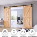 EaseLife 10 FT Double Door Sliding Barn Door Hardware Track Kit,Basic J Pulley,Heavy Duty,Slide Smoothly Quietly,Easy Install (10FT Track Kit for Double 30" Wide Door)