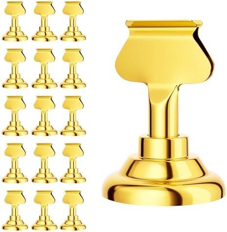 Urban Deco 13Pieces Table Card Holder Place Card Holders 1.7 inches Gold Steel Card Holders for Photos, Food Signs, Memo Notes, Weddings, Restaurants, Birthdays. (Gold)