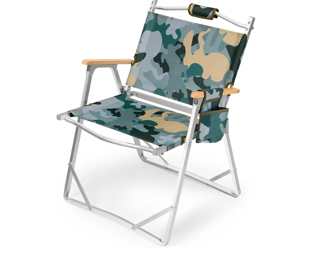 Lightweight Camping Chairs | Portable Folding Chair | Beach Chair | Stylish Design with Wood Handles | Heavy Duty 330 lbs | Ultralight 5 lbs | Beach, Picnic, Concerts, BBQ