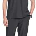 Uniforms World Louis Scrubs Set for Men — Classic V-Neck Stretch Top & Jogger Pants Yoga Waistband, 8 Pockets, Slam Fit, X-Small Petite