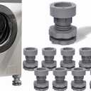 Anti Vibration Pads For Washing Machine Support, Adjustable Dryer Shock And Noise Cancelling Pads, Washer Foot Pad, Anti-Walk Protects Pedestals, Anti-Slip Rubber Feet Pad Stabilizer, Set Of 8