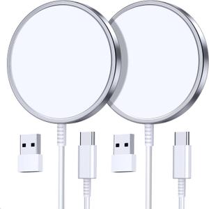2 Pack Magnetic Wireless Charger for iPhone 17 Pro Max/17Pro/17 Air/17 15W Fast Mag Safe Charger Pad for iPhone 17/16/15/14/13 Series and AirPods 3/2/Pro 2/Pro