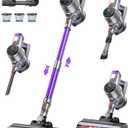 Cordless Vacuum Cleaner, 450W Vacuum Cleaner for Home, 38KPA Stick Vacuum with Brushless Motor and 2 Roller Brush, Rechargeable Vacuum Removable Battery, Wireless Vacuum for Pet Hair/Carpet/Hard Floor