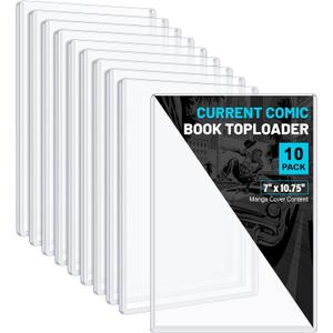 10ct Current Comic Book Toploader, Hard Crystal Clear Comic Book Sleeves, Modern Comic Book Display Sleeves, Premium PVC Comic Book Holder, Comic Book Protector for Storage, Collection