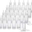 JUVITUS (22 pack) 1 oz Frosted Clear Glass Boston Round Bottle with White Dropper + Funnel
