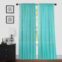 Sapphire Home Turquoise Sheer Curtains - 84 Inches Length, 2 Panels Set Sheer Drapes, Light Filtering Textured Window Curtain for Living Room, Bedroom, Kitchen, and Dining Room - 54"x84", Turquoise