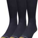 GOLDTOE Men's Metropolitan Crew Dress Socks, 3-Pairs, Navy, Shoe Size: 6-12.5