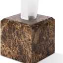 Natural Marble Square Tissue Box Cover,Stone Modern Decorative Sturdy Napkin Box Holder Case,Facial Paper Organizer for Bathroom Vanity Toilet Countertop,Kitchen (1, Dark Brown, 5.71 * 5.71 * 5.51)