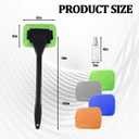 6PCS Car Windshield Cleaning Tool, Vehicle Windscreen Cleaner with 4 Washable and Reusable Microfiber Pads, Automotive Glass Wiper Cleaning Kit, Universal for SUV RV Truck
