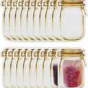 Mason Jar Bags Yellow, 40 Pcs Reusable Airtight Seal Food Storage Bags Leak-Proof Saver Bags for Travel Camping, 8 OZ