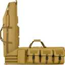 DULCE DOM Double Rifle Case 36 38 42 44 48 inch, Tactical Backpack for Range & Hunting, Soft Gun Bag with Movable Divider, Multiple Magazine & Accessory Pouches