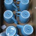 Bruntmor Ceramic Coffee Mug Set of 6 - Unique Tea and Coffee Mug Set - Microwavable, Dishwasher Safe - Bulk Mugs - Blue