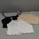 Bencailor 3 Pieces Lace Camisole Crop Top Lace Half Cami Breathable Basic Cami Spaghetti Tank Top for Women