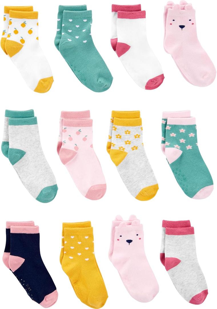 Simple Joys by Carter's baby-boys 12-pack Neutral Sock Low (Pink)