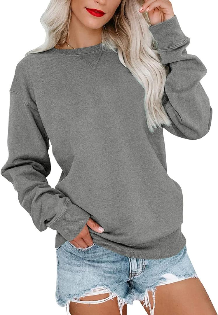 Orchidays Womens Casual Crewneck Sweatshirts Long Sleeve Cute Tunic Tops Loose Fitting Pullovers (Medium)