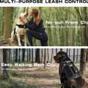 Tactical Dog Harness Medium Sized, Heavy Duty No Pull Dog Harness with Handle, Easy On and Off Service Dog Vest with Molle System, Reflective Pet Vest for Walking Hiking Training