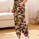 Girls Cargo Pant Cotton Elastic Waist Joggers Pants for Kids Hiking Training Sweat Casual Trousers with Pockets (Brown, M) 11-12Y