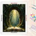 TAOPAOLAB Dreamy Paint by Numbers Kit for Adults - DIY Ancient Forest Archway with Open Book Painting on Canvas 16x20 Inches, Acrylic Paint Set for Beginners, Mystical Art for Home Decoration/Gifts