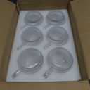 Qipecedm 6 PACK Premium Glass Coffee Mugs with Handle, 12 OZ Classic Vertical Stripes Glass Coffee Cups, Transparent Tea Cup for Hot/Cold Beverages, Glassware Set for Americano, Latte, Cappuccino