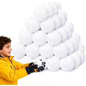 50 Pack Snow Balls for Kids Indoor,Artificial Fake Snowball Fight in a Bucket Set, Soft Christmas Snowball Toy for Soft Snow Ball Game Party,Child Interactive Activities (White)