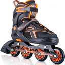 2PM SPORTS Torinx Green Boys Adjustable Inline Skates, Fun Beginner Roller Skates for Kids, Youth, Girls, Men and Women