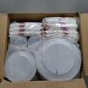 Goodluck 700 Piece Rose Gold Plastic Dinnerware Set for 100 Guests, Disposable Plates for Party, Include: 100 Dinner Plates, 100 Dessert Plates, 100 Pre Rolled Napkins with Silverware, 100 Cups