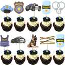 Gyufise 36Pcs Police Cupcake Toppers Policeman Birthday Cupcake Picks Police Cake Decorations for Police Emblem Theme Birthday Party Cake Decor Supplies