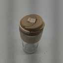 Leak-proof Glass Coffee Mug with Lid Lock, 17 oz Reusable Coffee Cup with Handle, BPA-free, Microwave and Dishwasher Safe (Milk Chocolate)