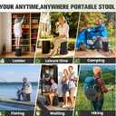 Qiguet Upgraded XXL Collapsible Stool - Folding Stool Max 1000lb Capacity,Portable Chair - Foldable Stool with Safety Lock,Portable Stool for Camping Barbecuing Fishing Gardening,Gifts for Fishermen.