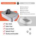 Stainless Steel Cat Litter Box - Large Metal High-Sided Pan for Cats, Pets, Non-Stick, Odor-Free, Easy to Clean, Splash-Proof, Durable ((2 Pack) 17.7" L x 13.8" W x 6" H)