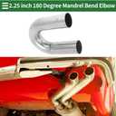 Motoforti 2.25" OD 180 Degree U-Bend Mandrel Exhaust Tube Car Exhaust Pipe Mandrel Bend DIY Custom Tubing Pipe 7.87" Leg Length T304 Stainless Steel Silver Tone