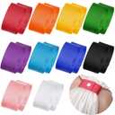 10 Pairs Sports Softball Shirt Ties in 10 Solid Colors - Straps, Holders, Clips for Sleeves, Gymnastics, Soccer