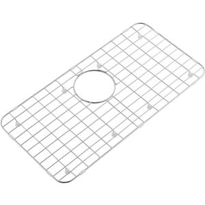 25.1 in. x 12.5 in. Rear Drain Kitchen Sink Bottom Grid with Supersoft Silicone Feet in 304 Grade Stainless Steel, Small