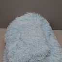 Plush Blue Comforter Cover Twin Set, Furry Blue Girls Twin Bedding Set 2 Pieces (1 Shaggy Duvet Cover + 1 Faux Fur Plush Pillow Cases) Girls Fuzzy Bed Set, Fluffy Bed Set, Zipper Closure