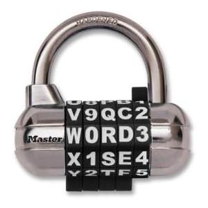 Master Lock - Alpha Dial Lock/Combination, 2-1/2", Chrome/Black Color Dial, Sold as 1 Each, MLK 1534DBLK