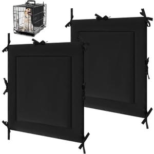 Thyle 2 Pcs Dog Crate Divider Panel, Black Thick Dog Kennel Divider with Ties for Puppy Training(18 x 16.5 Inches for 24" Crate)
