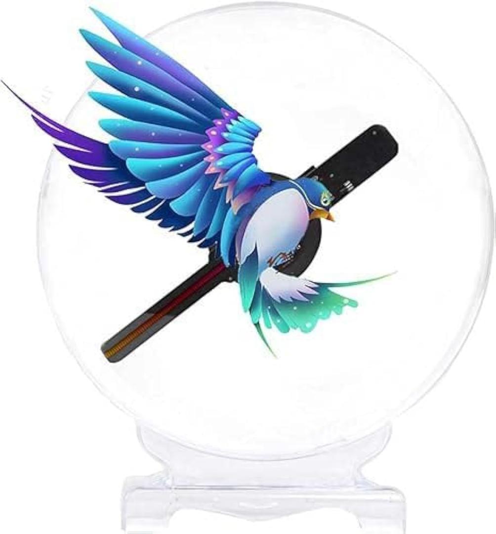 3D Hologram Fan, 7.9 Inch Desktop Holographic Fan with Stand and Cover,Portable 3D Hologram Led Fan Projector Advertising for Store Signs,Bars,Party,Halloween,Christmas