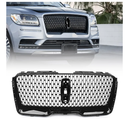 JOLONG Front Upper Grille Fit for Lincoln Navigator 2018-2021 Bumper Upper Hood Grill Sport OE Style Replacement for JL7Z8200BA (Glossy Black
